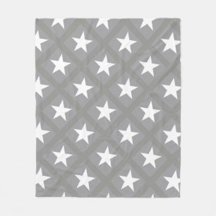 Couverture Polaire Élégante couleur gris Etoile blanche Étoiles