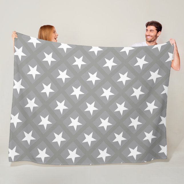 Couverture Polaire Élégante couleur gris Etoile blanche Étoiles (En situation)