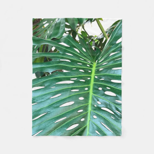 Couverture Polaire Elégante feuille de palmier tropicale jungle tropi (Devant)