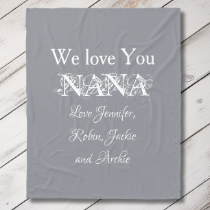 Couverture Polaire Élégante Grand-mère Amour Nana Personnalisé Famill