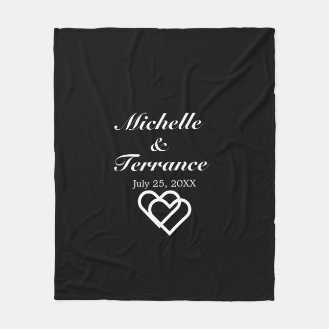 Couverture Polaire Élégante mariée mariée mariée mariée noir blanc je (Devant)