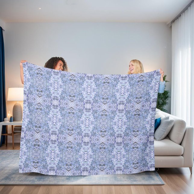 Couverture Polaire Elégante mosaïque bleue glace, moderne (Créateur téléchargé)