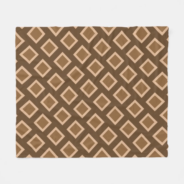 Couverture Polaire Élégante Motif Carré beige (Devant (Horizontal))