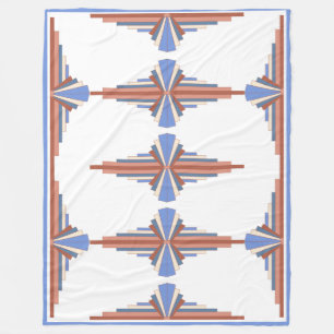 Couverture Polaire Éléments Art déco en or rose & bleu
