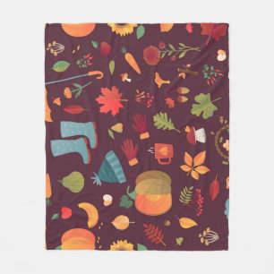 Couverture Polaire Éléments d'automne, arrière - plan sombre, vintage
