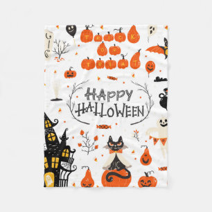 Couverture Polaire Eléments de design Halloween. Cliparts d'Halloween