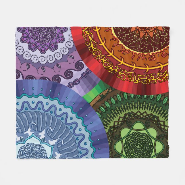 Couverture Polaire Eléments Mandalas Fleece Blanket (Devant (Horizontal))