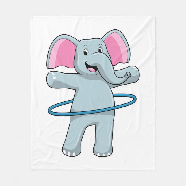 Couverture Polaire Eléphant à Fitness avec pneus Fitness (Devant)