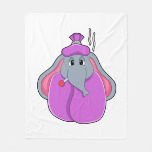 Couverture Polaire Eléphant avec thermomètre à fièvre