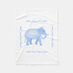 Couverture Polaire Éléphant bleu - éléphant d'Asie - bébé