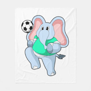 Couverture Polaire Elephant comme joueur de football avec Soccer.PNG