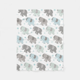 Couverture Polaire Éléphant de bleus layette