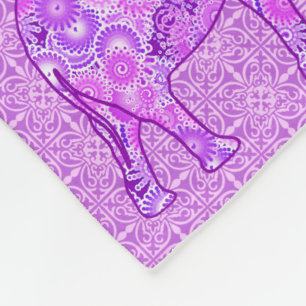 Couverture Polaire Éléphant de remous de fractale - pourpre et
