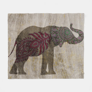 Couverture Polaire Éléphant de tribal de zen