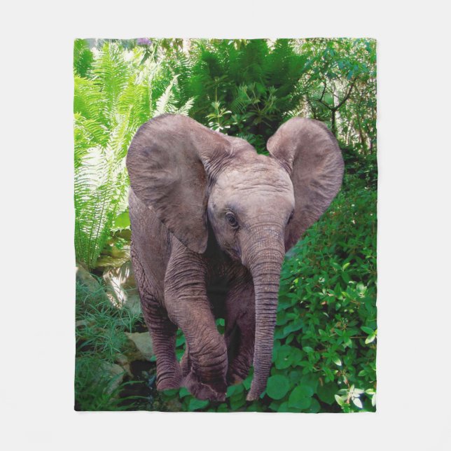 Couverture Polaire Éléphant et jungle (Devant)