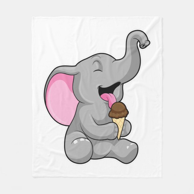 Couverture Polaire Elephant with chocolate gaufre ice cream (Devant)