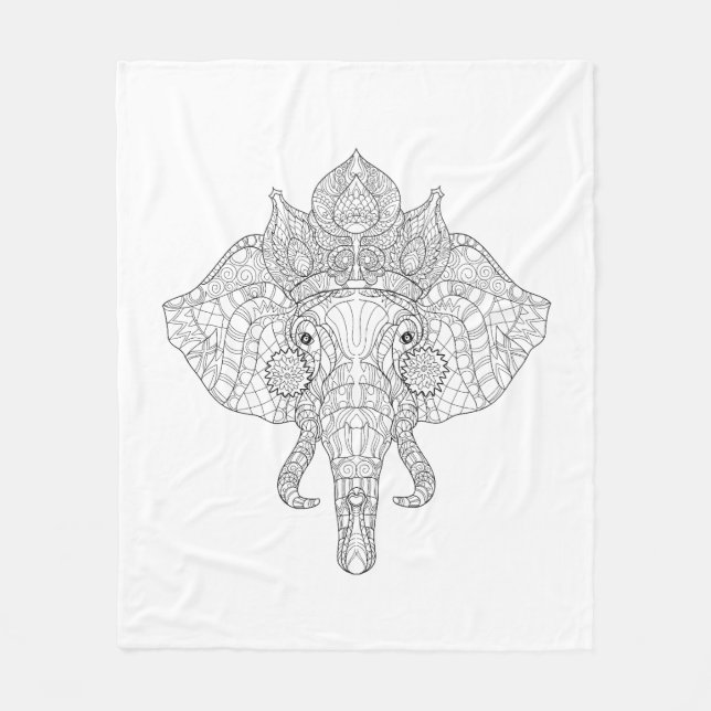 Couverture Polaire Éléphant Zendoodle principal (Devant)