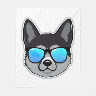 Couverture Polaire Elkhound norvégien en lunettes de soleil Cool Clas