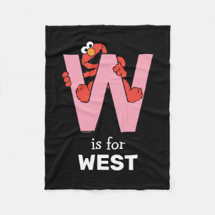 Couverture Polaire Elmo Alphabet W rose