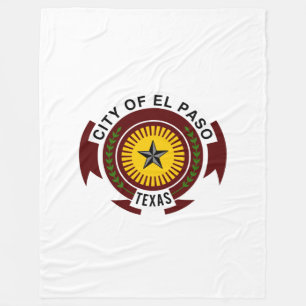 Couverture Polaire Emblème de la ville d'El Paso, Texas Fleece Blanke