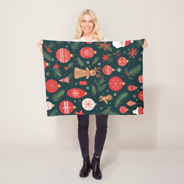 Couverture Polaire Embrasser l'esprit de Noël, Joyeux Noël (En situation)