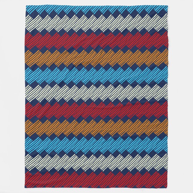 Couverture Polaire Embroderie de dentelle de Motif Boho ethnique sur  (Devant)