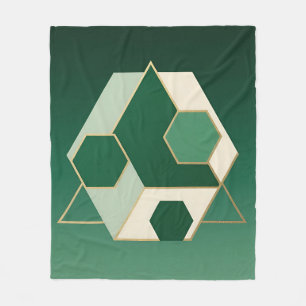 Couverture Polaire Émeraude Hexagone Géométrique Luxe