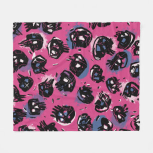 Couverture Polaire Émo rose scull Accueil & Vie Décor Lancer