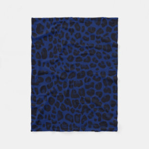 Couverture Polaire Empreinte de léopard de bleu marine