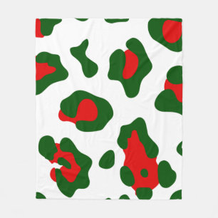 Couverture Polaire empreinte de léopard de noël