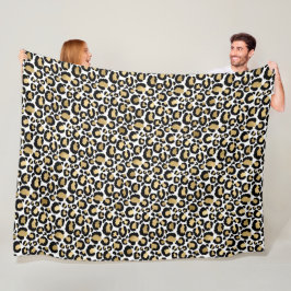 Couverture polaire empreinte de léopard en or, bla