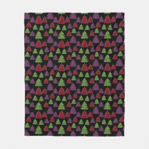 Couverture Polaire Empreinte de léopard Noël Colorful Trees motif