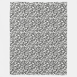 Couverture Polaire Empreinte de léopard noir blanc    