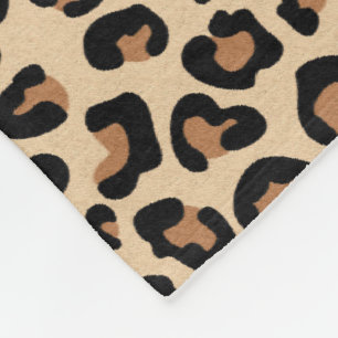 Couverture Polaire Empreinte de léopard, Noir, Brown, Rouille et Tan