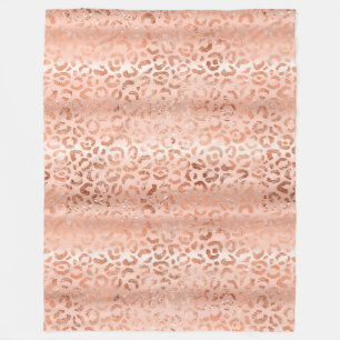 Couverture Polaire Empreinte de léopard rose pâle