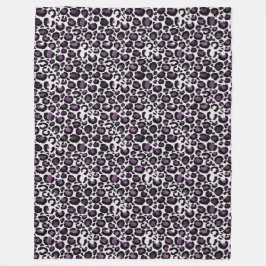 Couverture Polaire Empreinte de léopard violet noir
