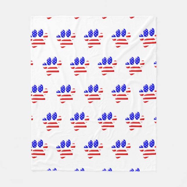 Couverture Polaire EMPREINTE DE PATTE américain du Drapeau (Devant)