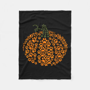 Couverture Polaire Empreinte de patte Halloween Citrouille Fantôme Pa
