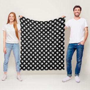 Couverture Polaire Empreinte de patte noir et blanc