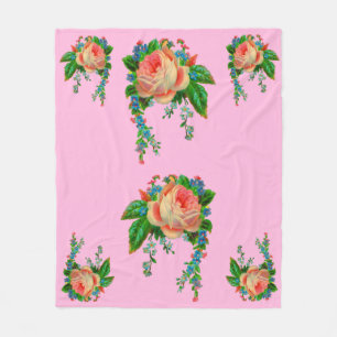 Couverture Polaire Empreinte florale victorienne