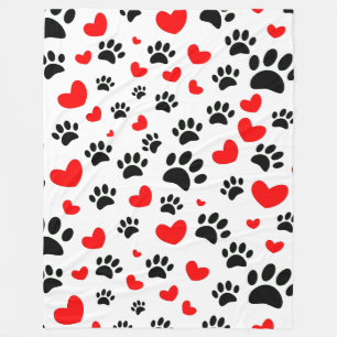Couverture Polaire Empreintes de pattes De Chien De Cartoon Random Et