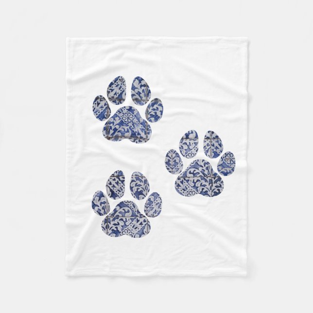 Couverture Polaire Empreintes de pattes de chiens - Carreaux portugai (Devant)