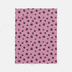 Couverture Polaire Empreintes de pattes noirs Motif avec Arrière - pl