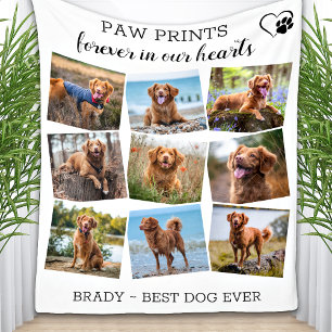 Couverture Polaire Empreintes de pattes pour toujours dans nos coeurs