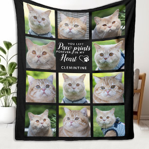 Couverture Polaire Empreintes de pattes Sur Mon Coeur Personnalisé An