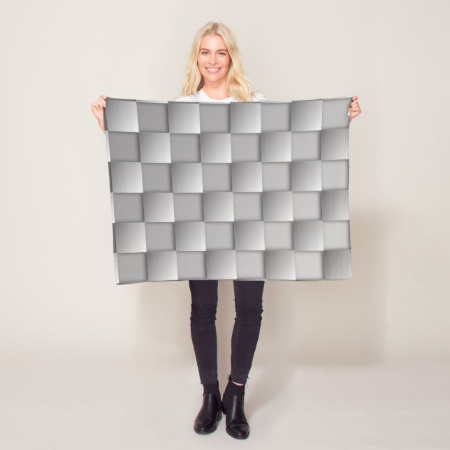 Couverture polaire en argent Checkers (En situation)