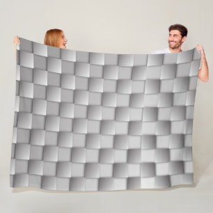 Couverture polaire en argent Checkers