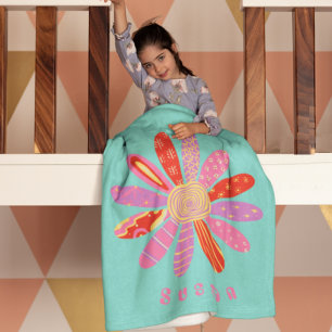 Couverture polaire en colle avec Nom pour enfants