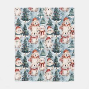 Couverture Polaire en Fleece d'Hiver Chapeaux et