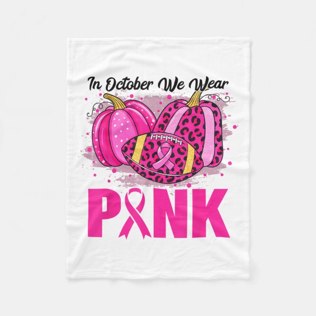 Couverture Polaire En Octobre Nous Portons Nk Football Cancer Du Sein (Devant)
